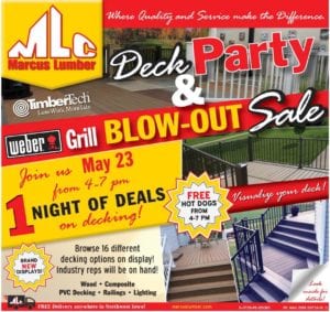 Marcus Lumber Deck Party & Weber Grill Blow-out Sale