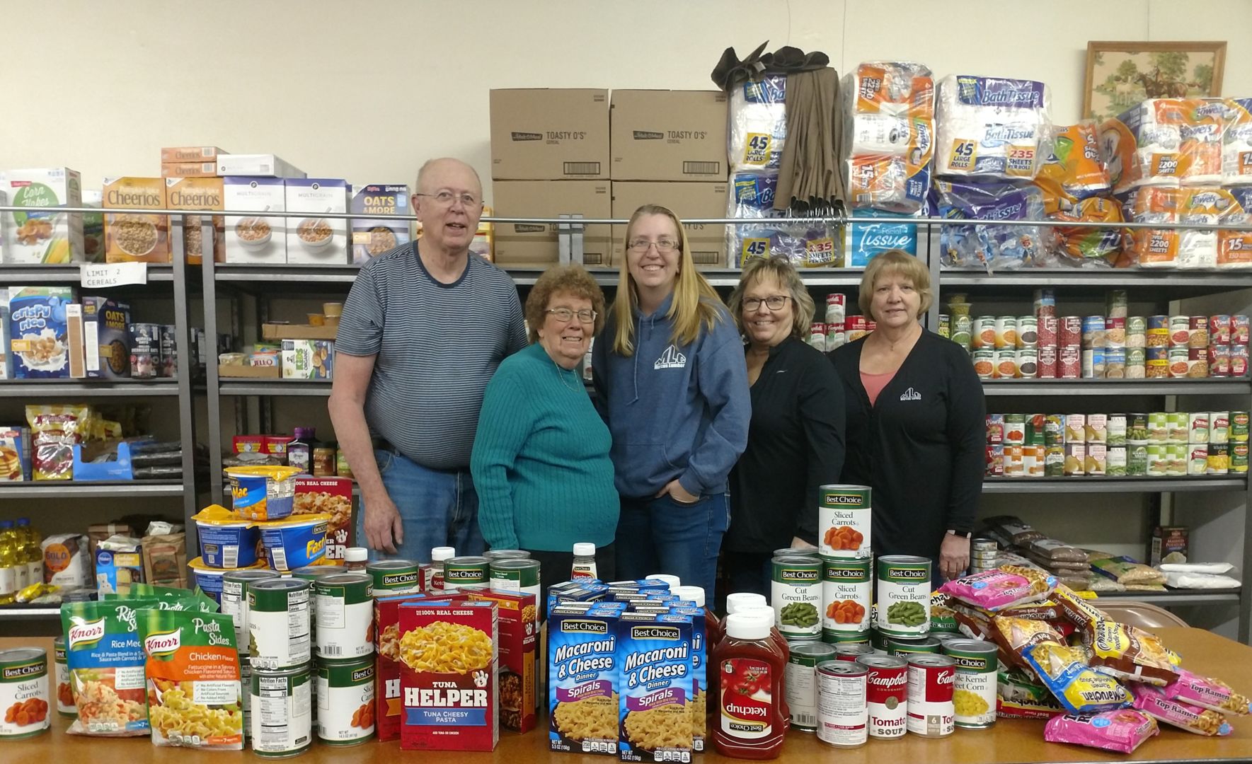 100 for 100th Food Pantry Donation - Marcus Lumber